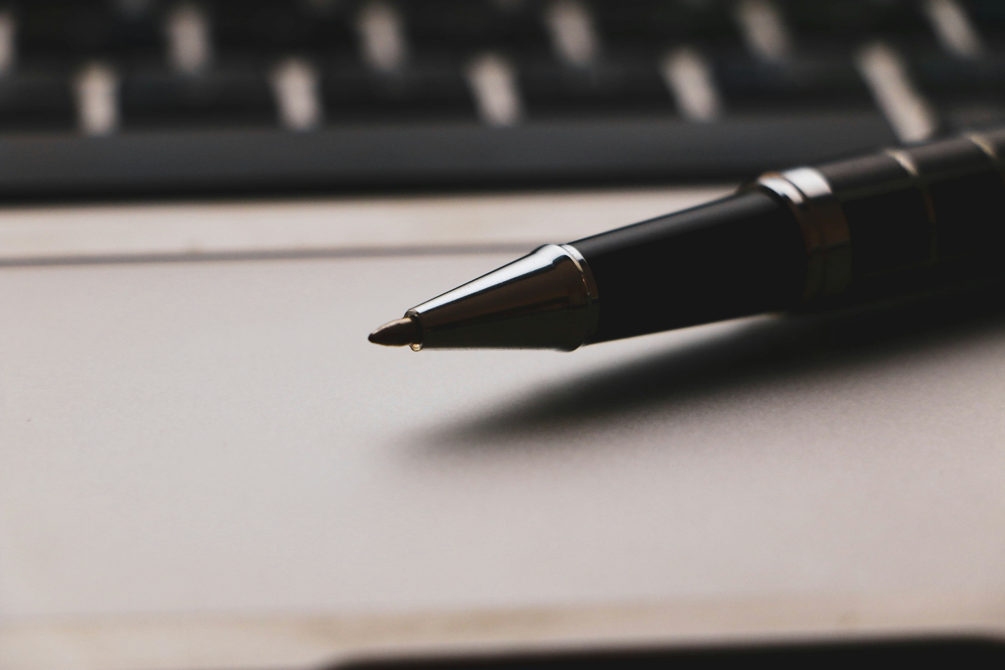 Pen on a notebook